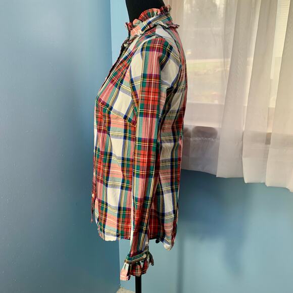 J. Crew Ruffleneck Classic-fit Boy Shirt in Snowy Stewart Tartan Size XS - Picture 4 of 8